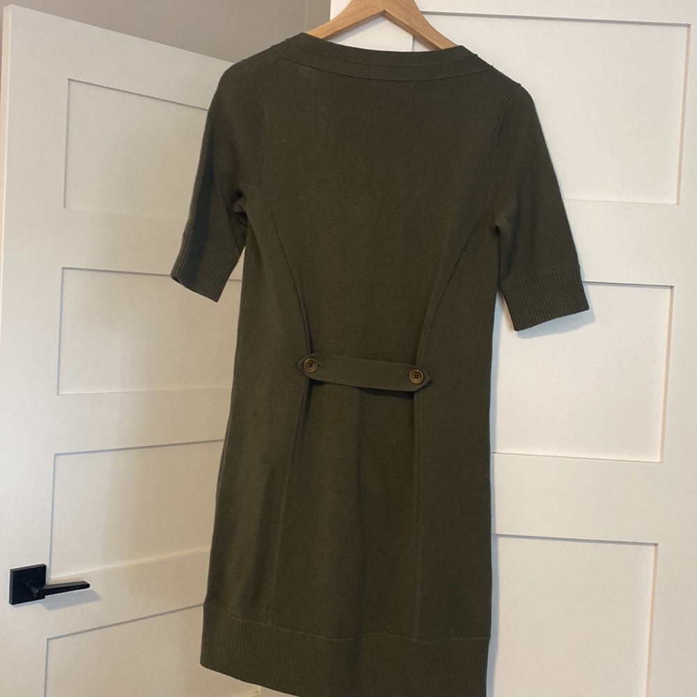 New club Monaco olive green wool sweater dress - Picture 4 of 6